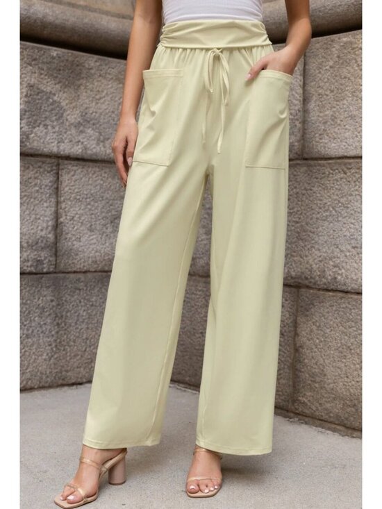 Cupshe Pants - NWT Cupshe Light Yellow Wide Leg Jersey Pants - Size: Small